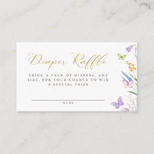Enchanted Butterflies Floral Diaper Raffle Enclosure Card