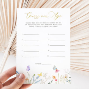 Enchanted Butterflies Floral Guess Our Age Invitation
