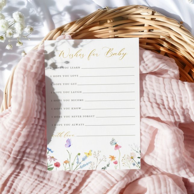 Enchanted Butterflies Floral Wishes for Baby Advice Card (Creator Uploaded)