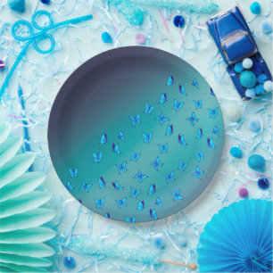 Enchanted Butterflies Green Paper Plate