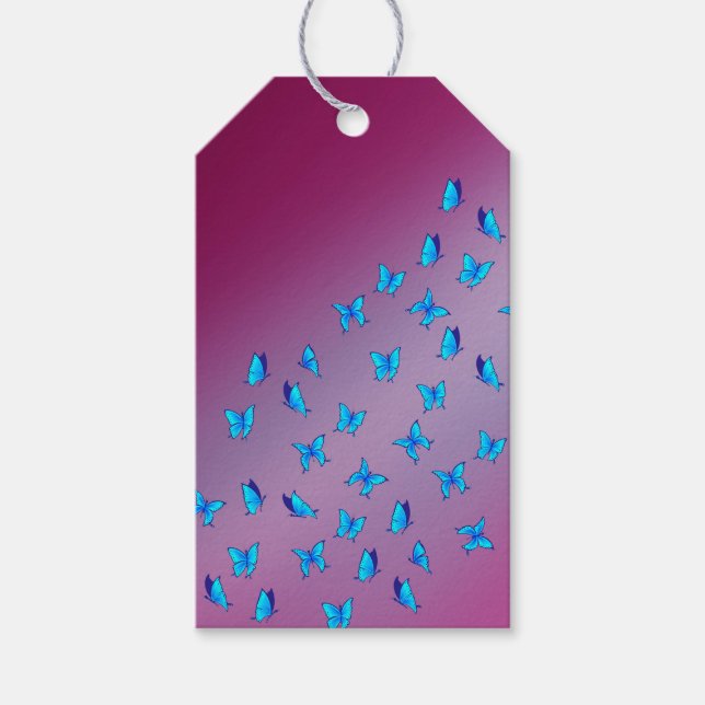 Enchanted Butterflies Pink Gift Tags  (Front)