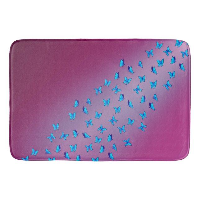 Enchanted Butterflies Pink Light Bath Mat (Front)