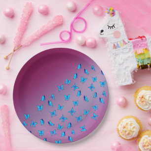 Enchanted Butterflies Pink Paper Plate