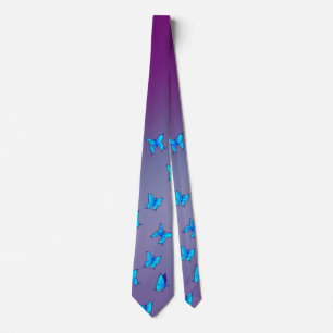 Enchanted Butterflies Purple  Neck Tie