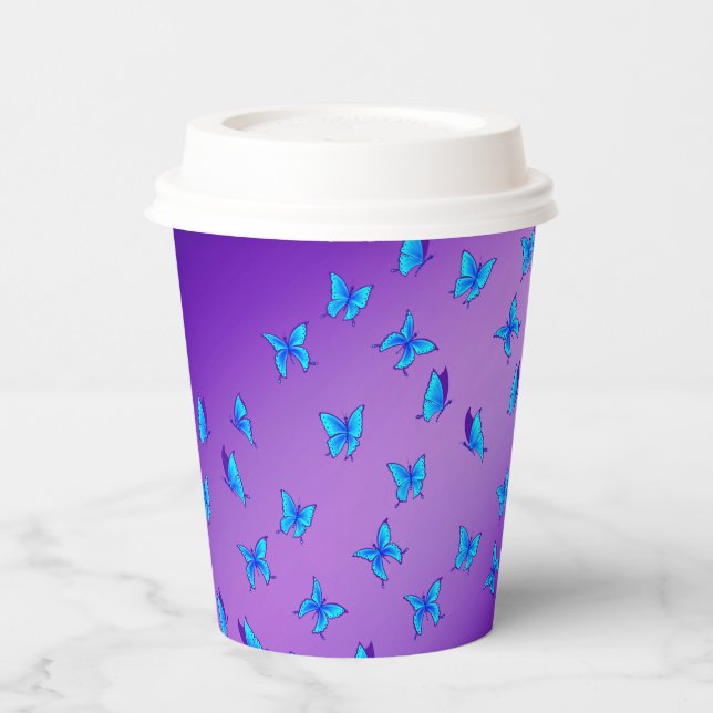 Enchanted Butterflies Purple  Paper Cups (Left)