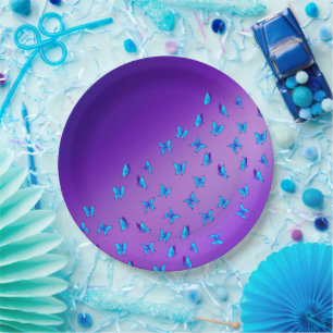 Enchanted Butterflies Purple Paper Plate