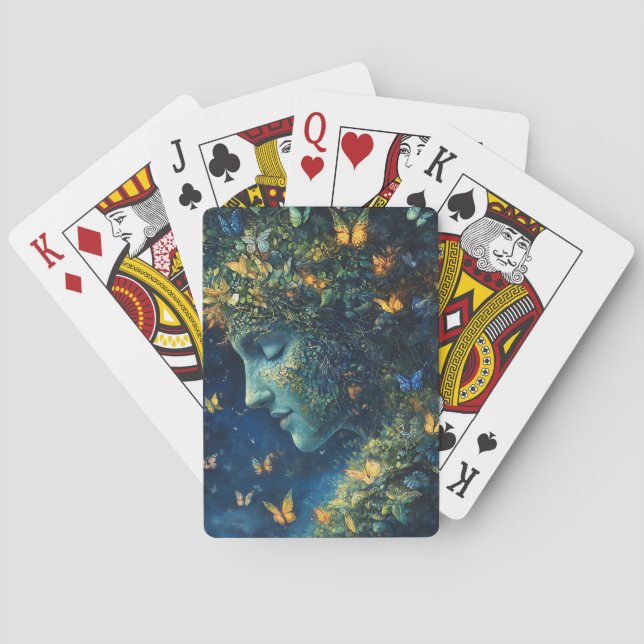 Enchanted Butterfly Forest Goddess (1) Playing Cards (Back)