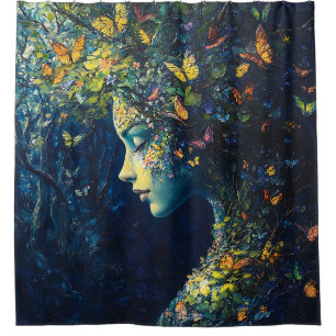 Enchanted Butterfly Forest Goddess (2) Shower Curtain