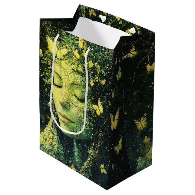 Enchanted Butterfly Forest Goddess (3) Medium Gift Bag (Front Angled)
