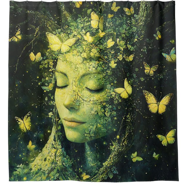 Enchanted Butterfly Forest Goddess (3) Shower Curtain (Front)