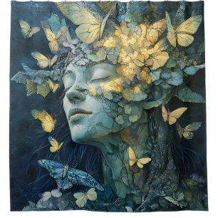 Enchanted Butterfly Forest Goddess (4) Shower Curtain