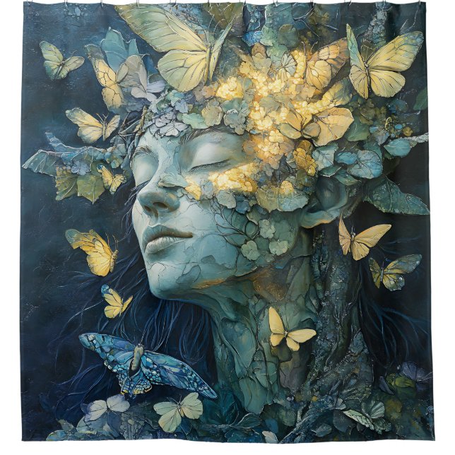 Enchanted Butterfly Forest Goddess (4) Shower Curtain (Front)