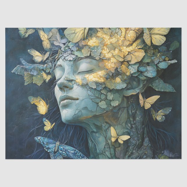 Enchanted Butterfly Forest Goddess (4) Tissue Paper (Front)