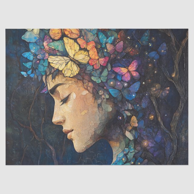 Enchanted Butterfly Forest Goddess (5) Tissue Paper (Front)