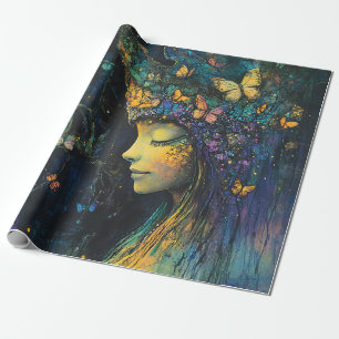 Enchanted Butterfly Forest Goddess (6) Wrapping Paper