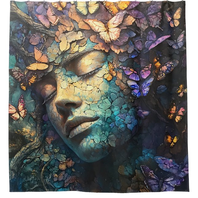 Enchanted Butterfly Forest Goddess (7) Shower Curtain (Front)