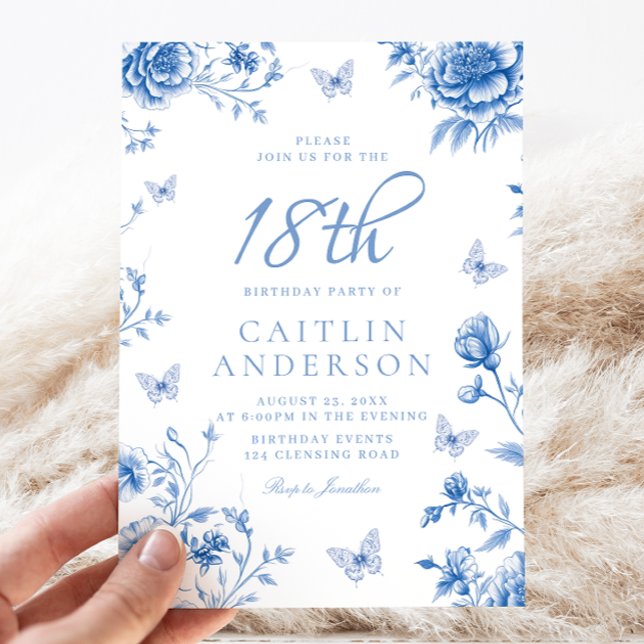 Enchanted Butterfly Girls 18th Birthday Party Invitation (Creator Uploaded)