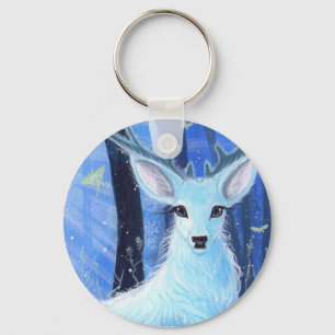 "Enchanted by Moonlight" White Stag Keyring
