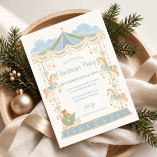 Enchanted Carousel Christmas Party Invitation