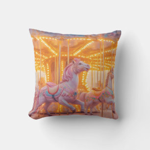 Enchanted Carousel: Whimsical Fairytale Scene Cushion