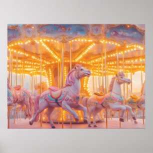 Enchanted Carousel: Whimsical Fairytale Scene Poster
