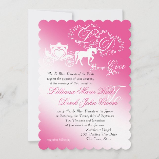 Enchanted Carriage Fairy Tale Wedding Invitation (Front)
