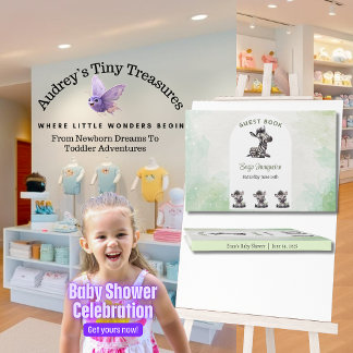 Enchanted Cartoon Zebra Baby Shower  Guest Book