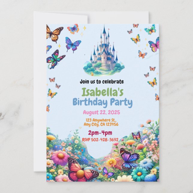 Enchanted Castle Birthday Party Invitation (Front)