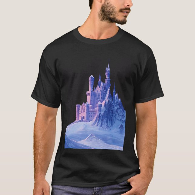 Enchanted Castle In Winter Wonderland T-Shirt (Front)