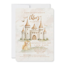 🏰✨ Enchanted Castle Princess 1st Birthday Invites