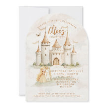 🏰✨ Enchanted Castle Princess 1st Birthday Invites