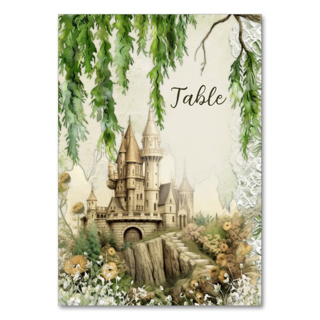Enchanted Castle Table Number Card – Fairy Tale We (Front)