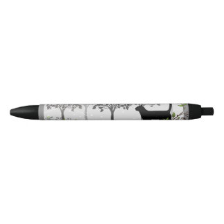 Enchanted Cat Black Trim Pen, Black Ink Black Ink Pen
