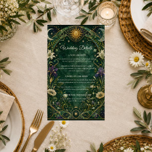Enchanted Celestial Art Nouveau Wedding Enclosure Card