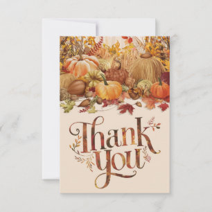 Enchanted Charming Autumn Fall Thank You Card