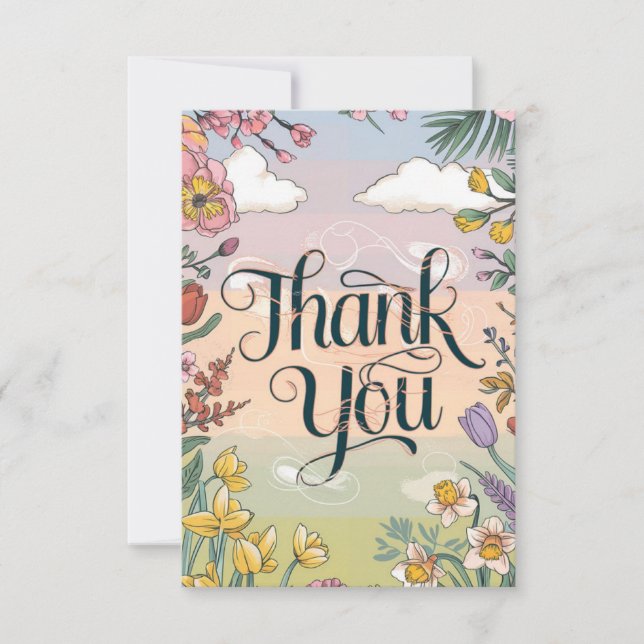 Enchanted Charming Forest Woodland Thank You Card (Front)