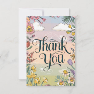 Enchanted Charming Forest Woodland Thank You Card
