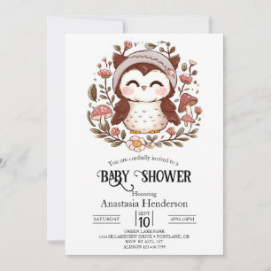 Enchanted Charming Owl Baby Shower Invitation
