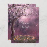 Enchanted Cherry Blossom Garden Event Invite<br><div class="desc">Invitation Birthday Event Party Celebration announcement,  Cherry Blossom Tree,  toadstools,  butterfly pretty garden</div>