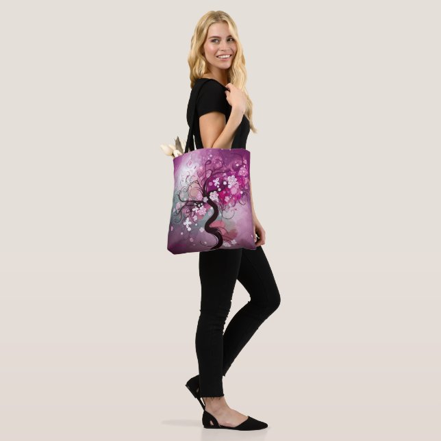 Enchanted Cherry Dance Tote Bag (On Model)
