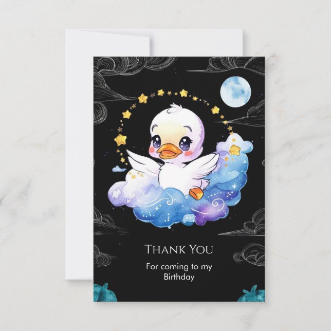 Enchanted Children Duck Birthday Thank You Card (Front)