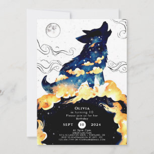 Enchanted Children's Wolf Birthday Invitation