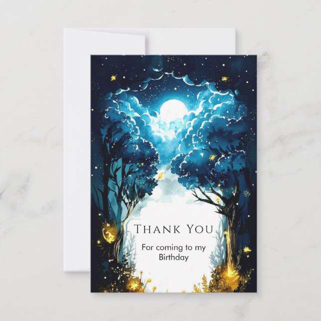 Enchanted Children's Woodland Birthday Thank You Card (Front)