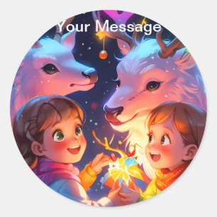 Enchanted Christmas Glow Classic Round Sticker