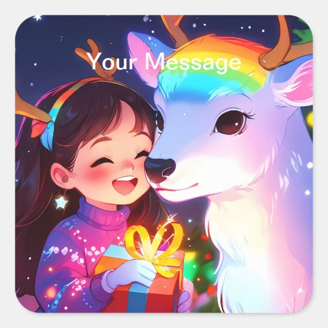 Enchanted Christmas Glow Square Sticker (Front)