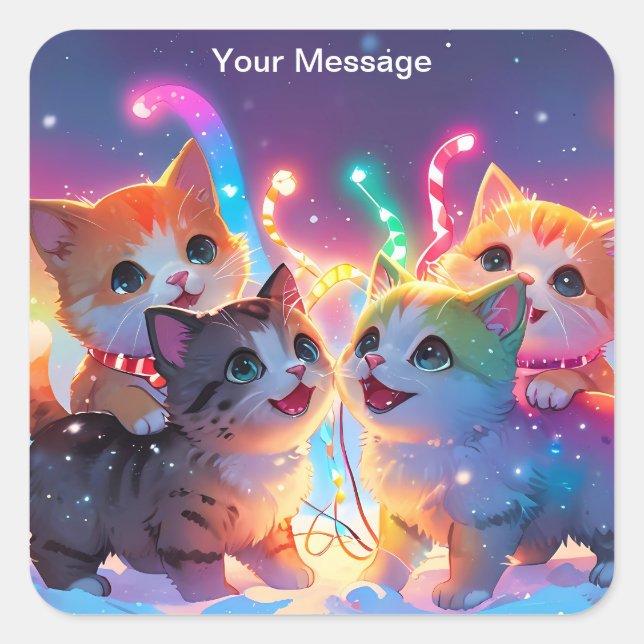 Enchanted Christmas Glow Square Sticker (Front)