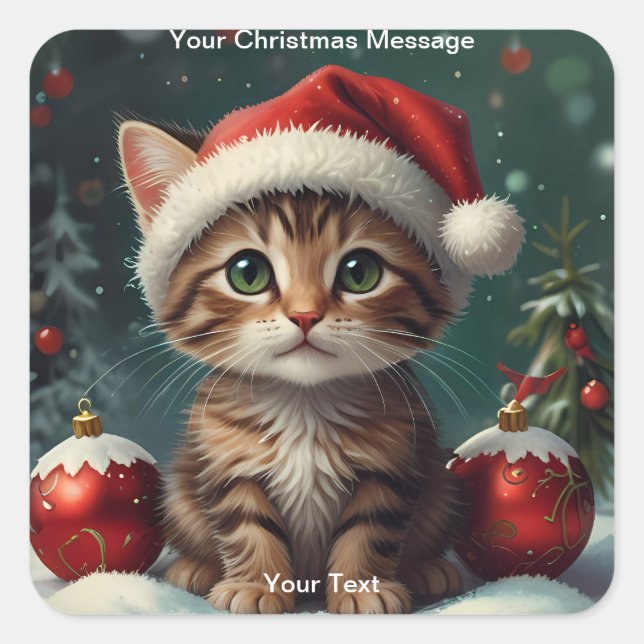 Enchanted Christmas Glow Square Sticker (Front)