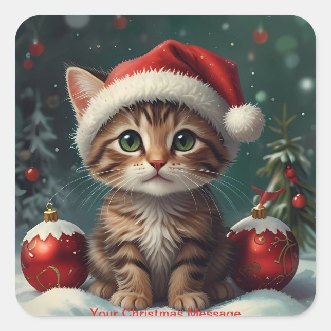 Enchanted Christmas Glow Square Sticker (Front)