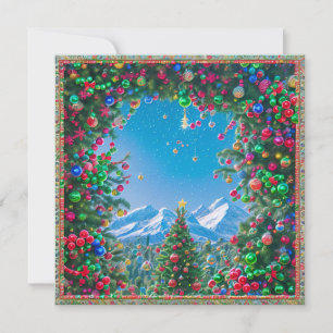 Enchanted Christmas Mountains View Invitation