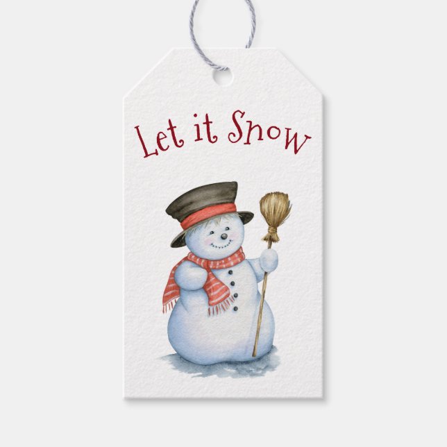 Enchanted Christmas Snowman Gift Tags (Front)